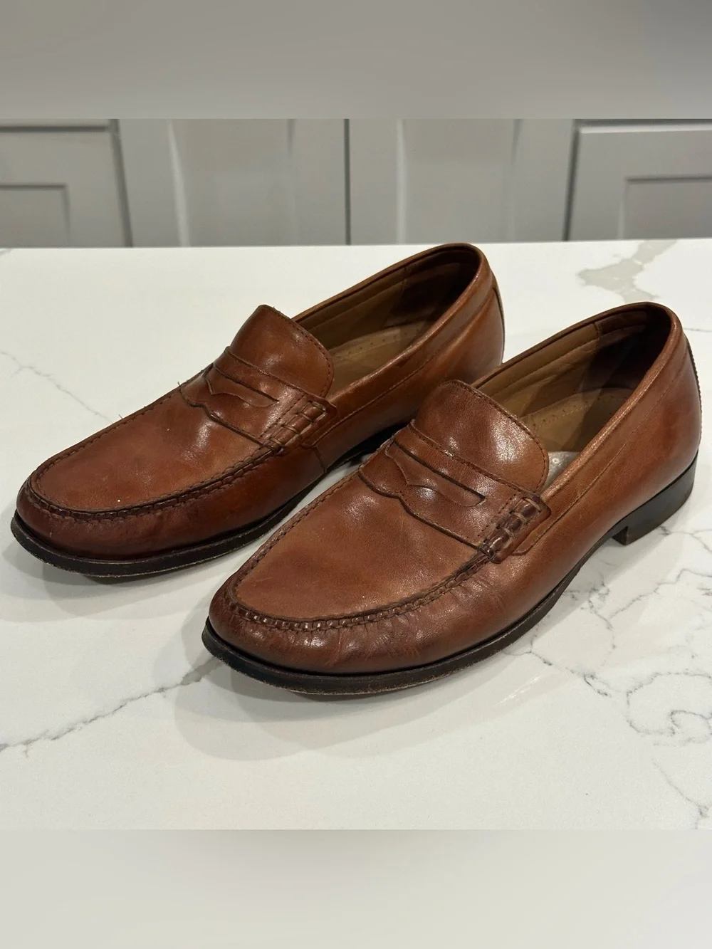 Cole Haan Pinch Penny Loafers Mens Sz 8 Brown Leather Preppy Dress Shoes Slip On